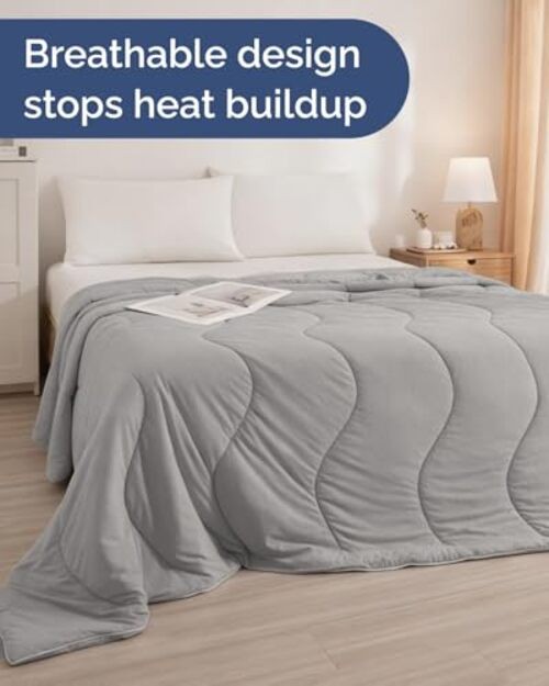 Light Grey Cooling Comforter – Full/Queen Size – 90″x90″ 02 – Full/Queen