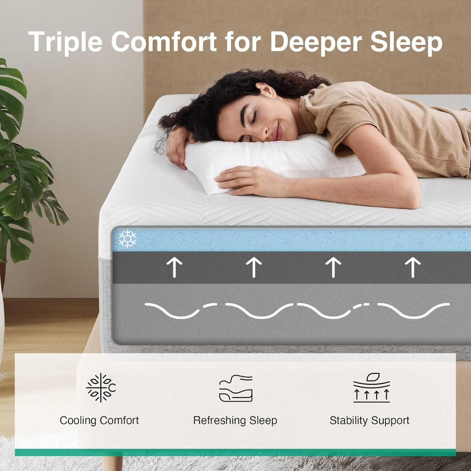 12″ Gel Memory Foam California King Mattress for Cool Sleep & Comfort