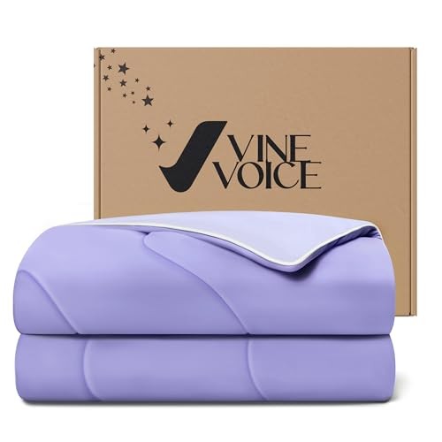 Queen 90″x90″ Cooling Blanket – Light Purple – Full Comforter