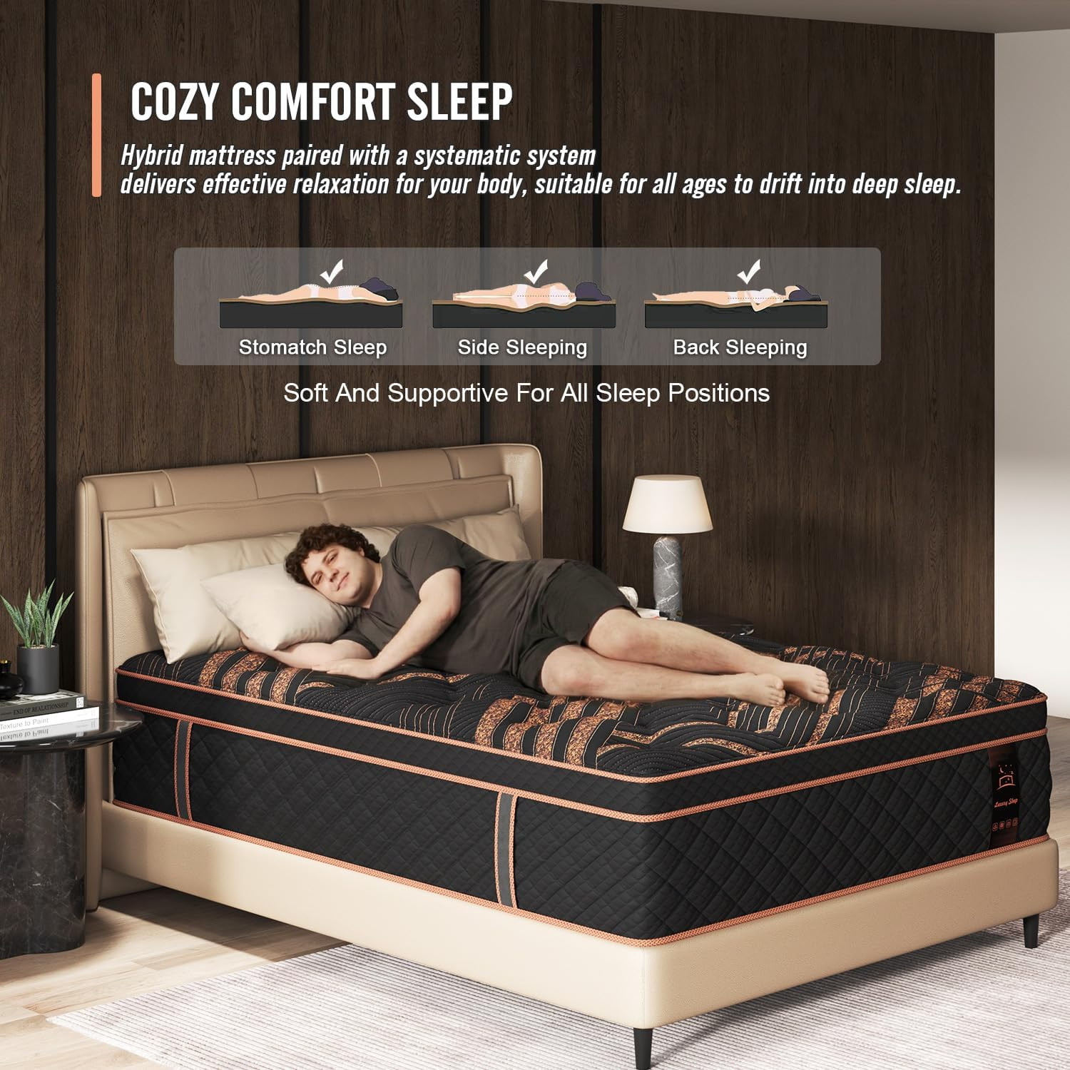 12″ Hybrid Mattress – Medium Firm Gel Foam & Pocket Springs, 100 Night Trial