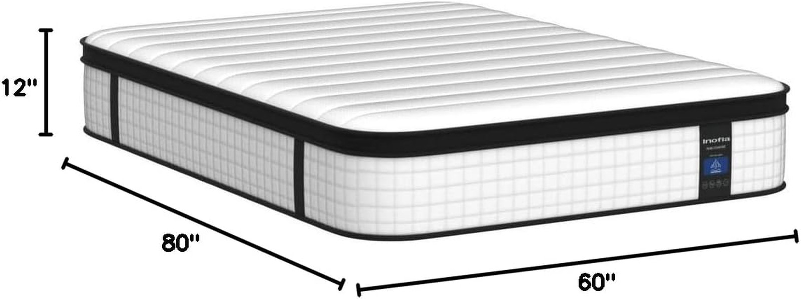 12″ Queen Hybrid Innerspring Mattress with Cool Fabric & 101-Night Trial