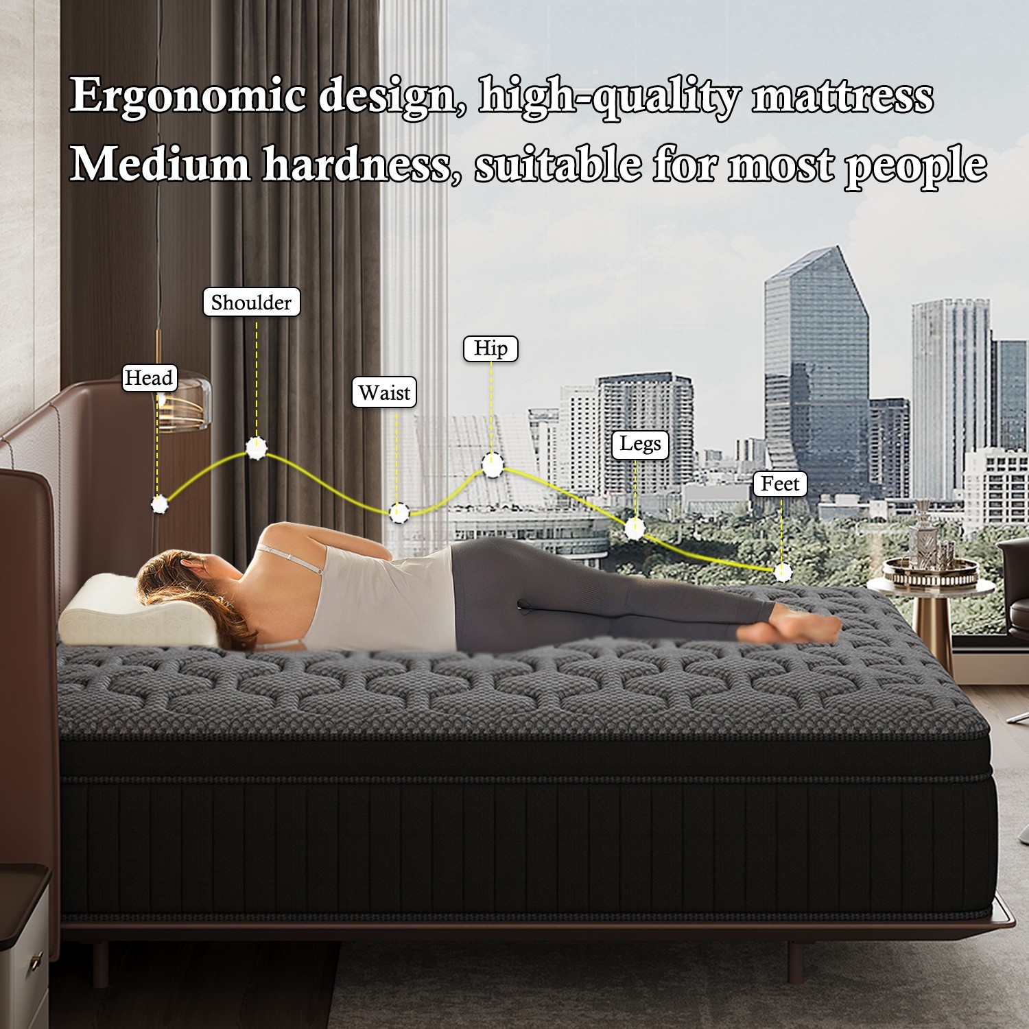 Full Hybrid Mattress in a Box 10/ 12/14 Inch Cooling Gel Memory Foam Medium Firm