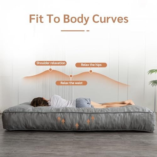 8 Inches Futon Mattress Full Size, Thick Futons Sofa Full (8 inches) Grey