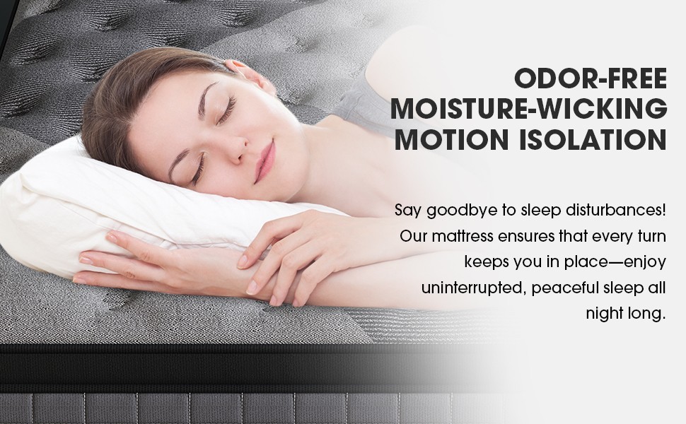 12 14 Inch Queen Hybrid Mattress Pocket Spring Cooling Gel Foam Medium Firm Grey