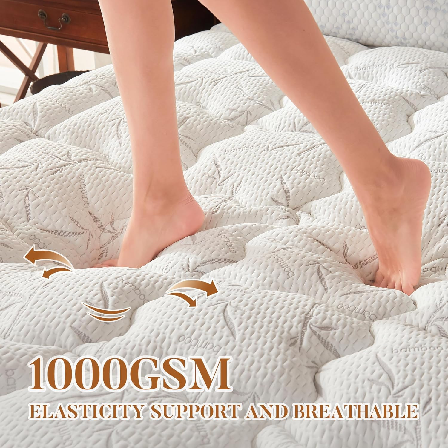 Waterproof King Size Mattress Topper, Soft Pillow Top, Deep Pocket Protector