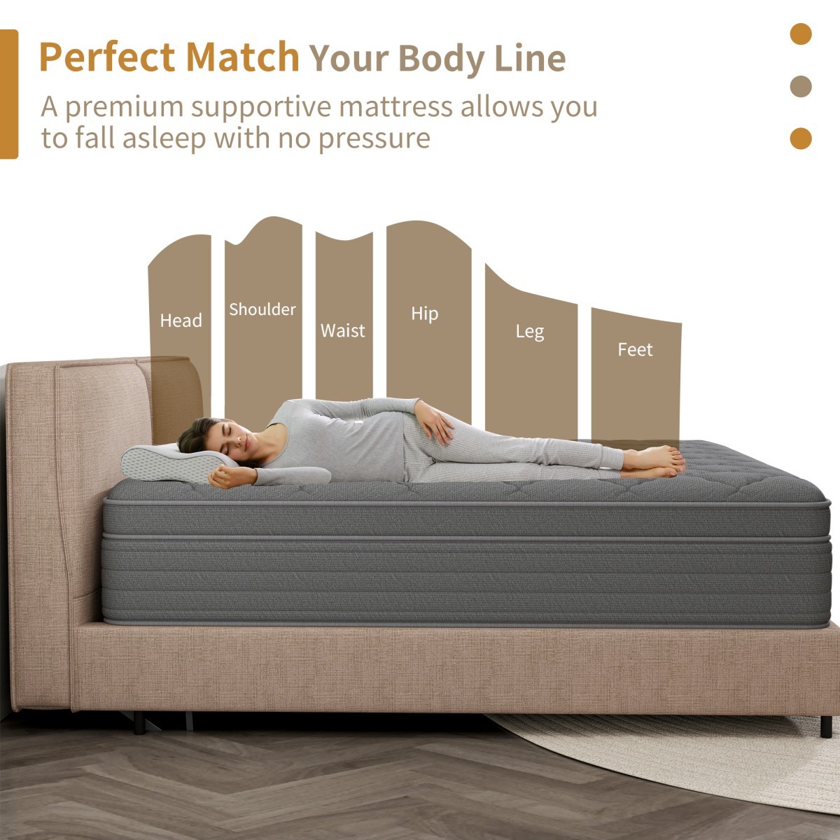 12/14 Inch Memory Foam Spring Hybrid Mattress In A Box Twin Full Queen King Gray