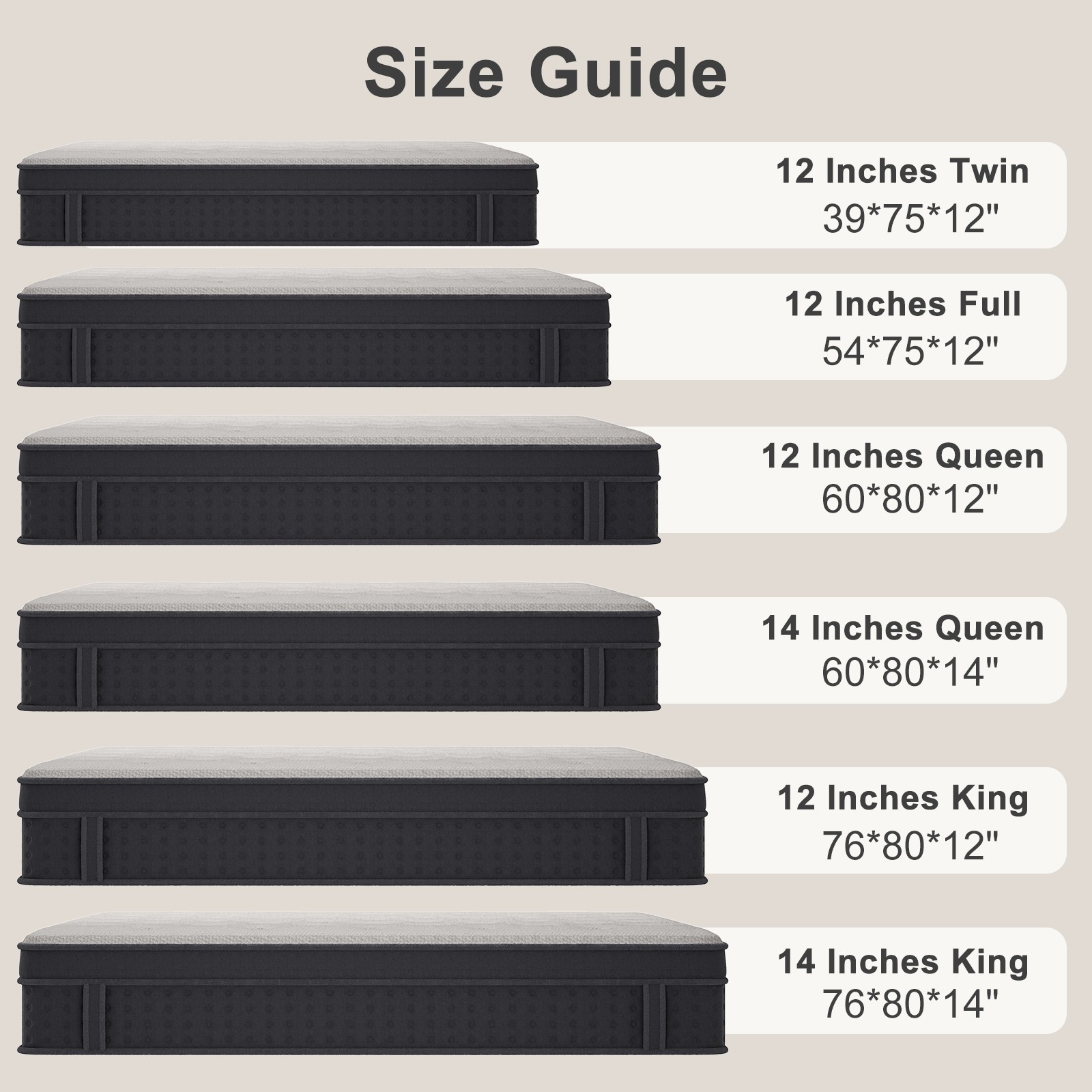 Cooling Matress with Memory Foam & Individual Pocket Springs for Pressure Relief