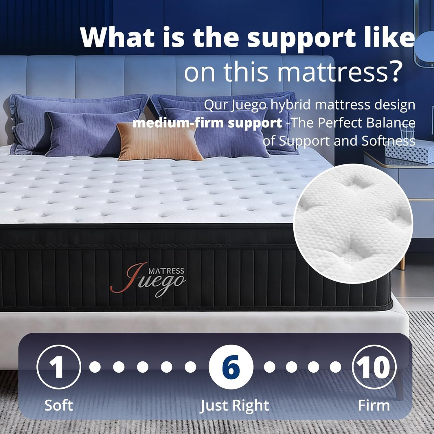 12 Inch Queen Hybrid Mattress – Medium Firm Memory Foam & Pocket Springs