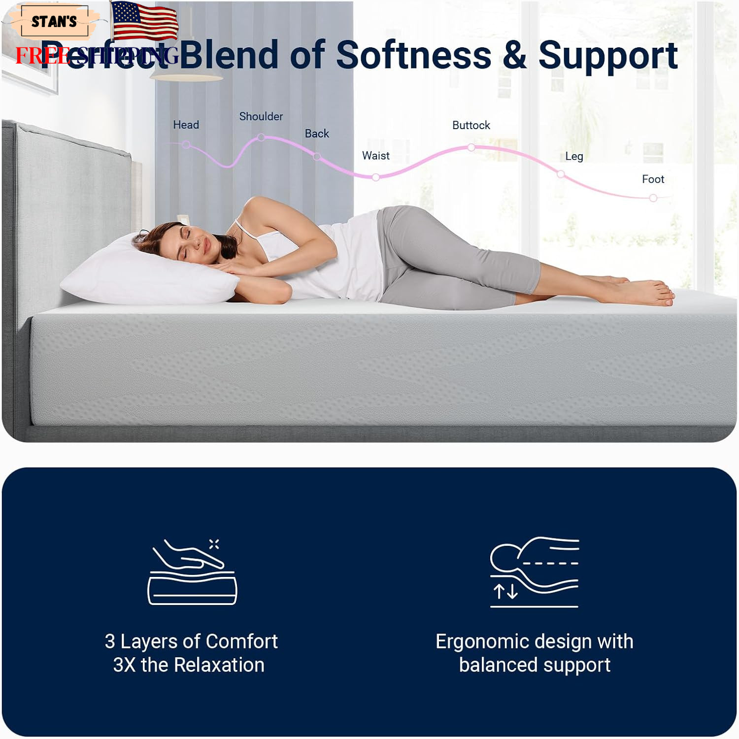 King Size Mattress 14 Inch King Mattresses with Gel Memory Foam for Cool Night &