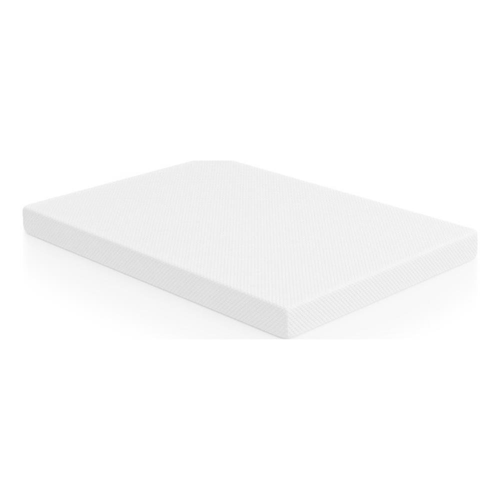 Pemberly Row 6″ Fabric Memory Foam Certified CertiPur Full Mattress in White