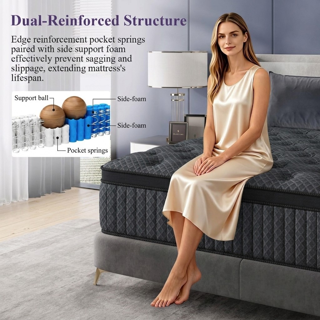 8″10″12″14″ Twin Full Queen King Size Mattress in a Box Hybrid Spring MemoryFoam