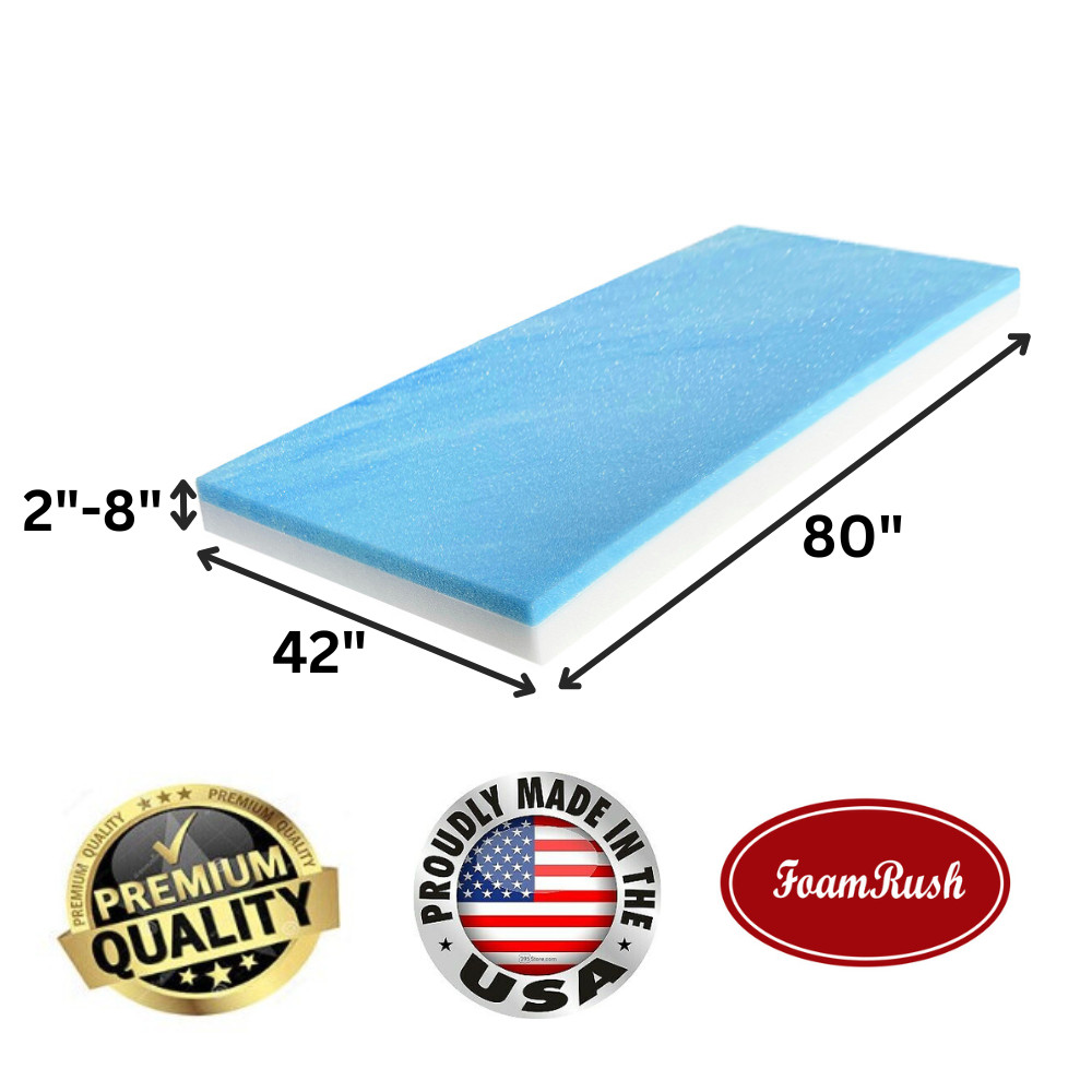 FoamRush Bunk (42″ x 80″) Cooling Gel Memory Foam RV Mattress Medium Firm USA
