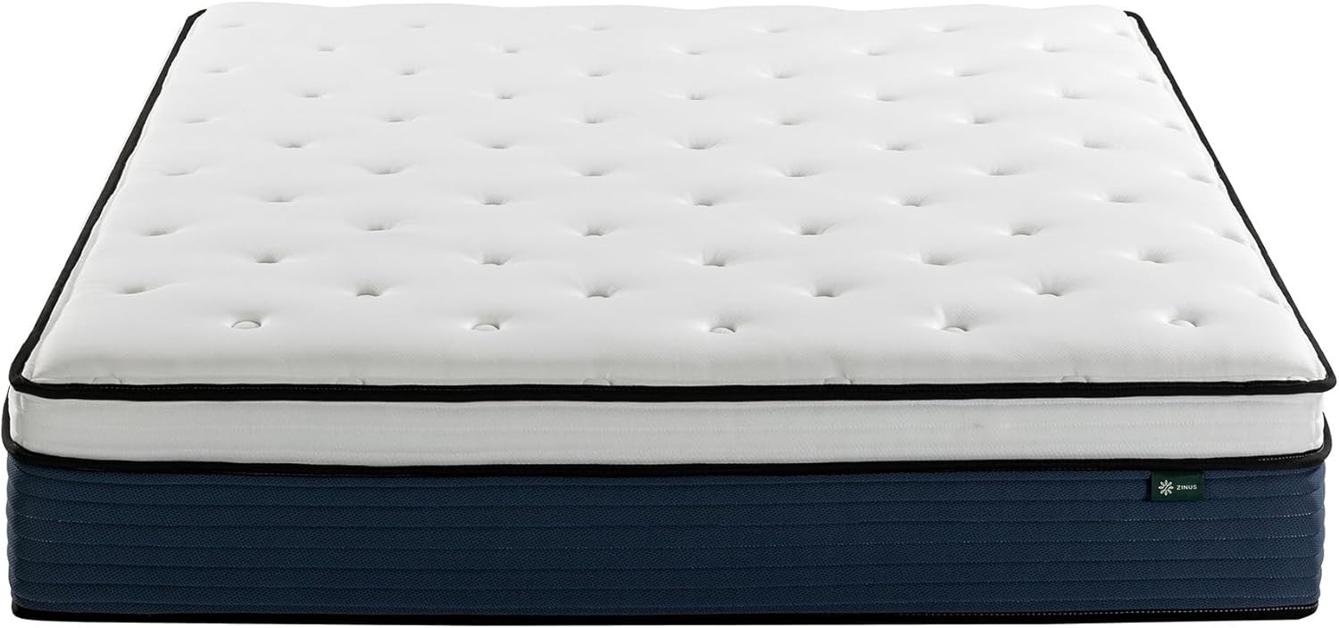 Zinus 10″ Pressure Relief Comfort Support Firm Hybrid Mattress Pocket Spring