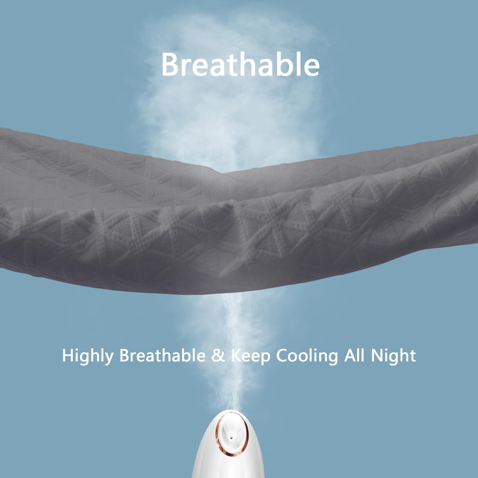 Premium Waterproof Mattress Protector Queen Size, Breathable Bed Queen, Grey