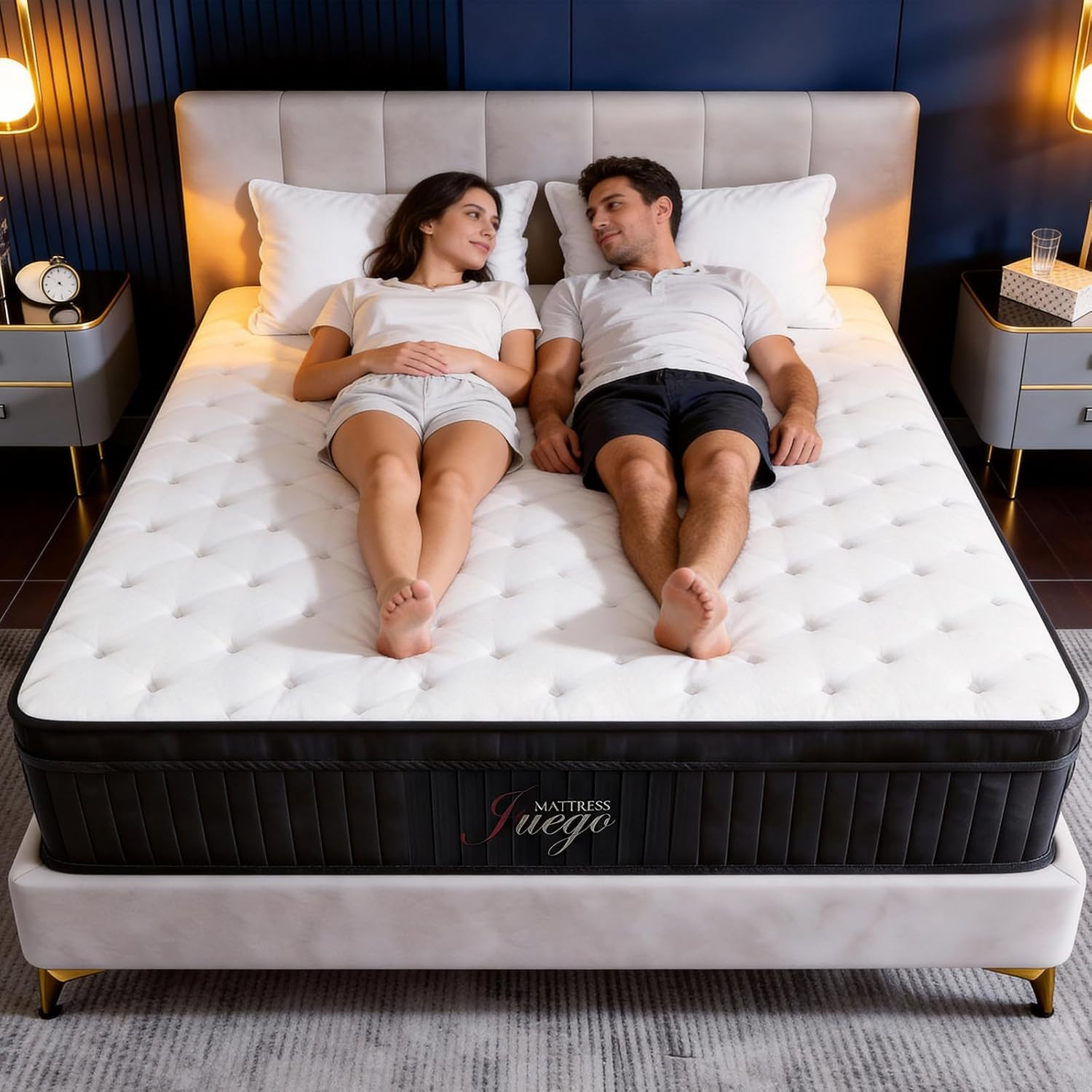 12 Inch Queen Hybrid Mattress – Medium Firm Memory Foam & Pocket Springs