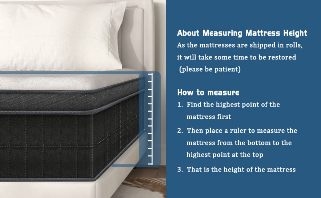 10″12″14″ Gel Memory Foam Mattress Luxury Hybrid Spring Twin Full Queen King