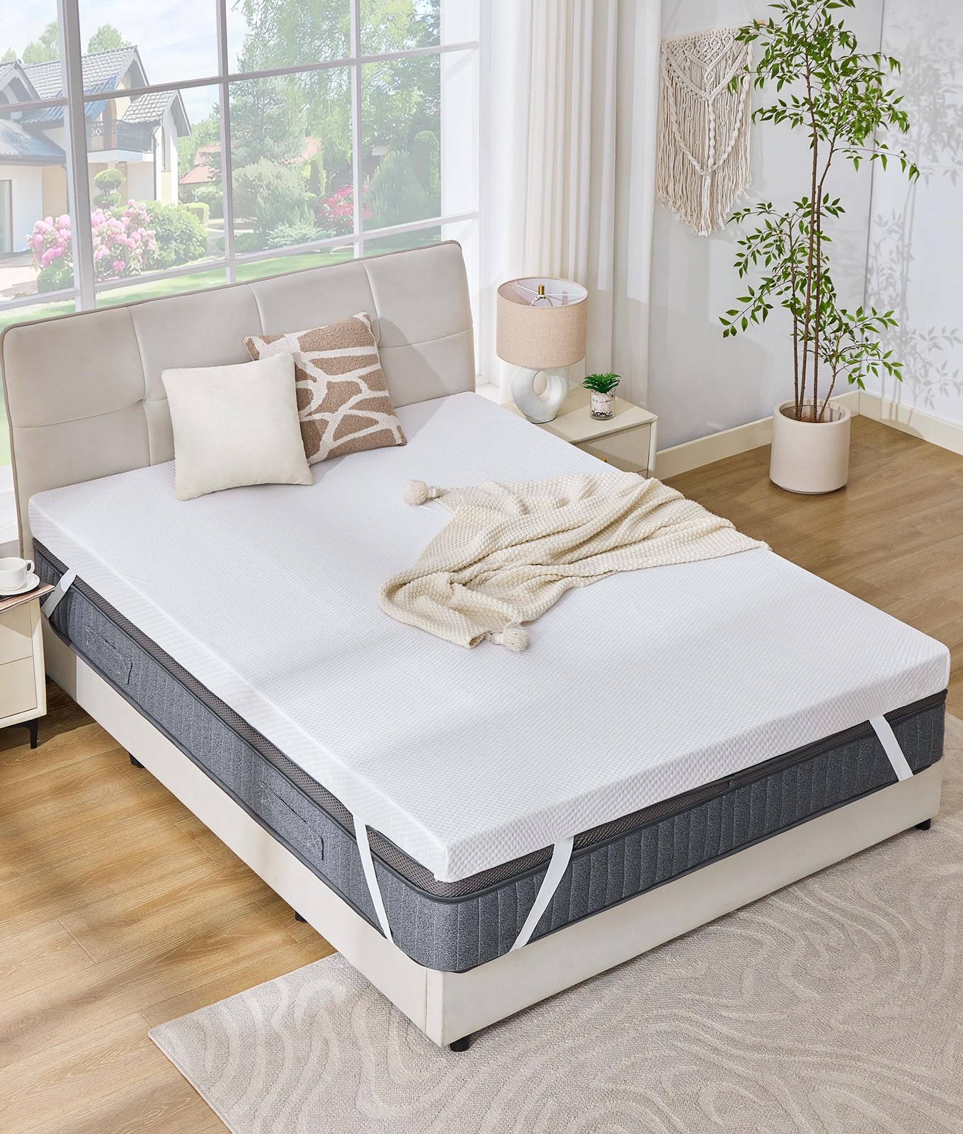 SINWEEK 2 Inch Memory Foam Mattress Topper Queen Size with Breathable Bamboo …