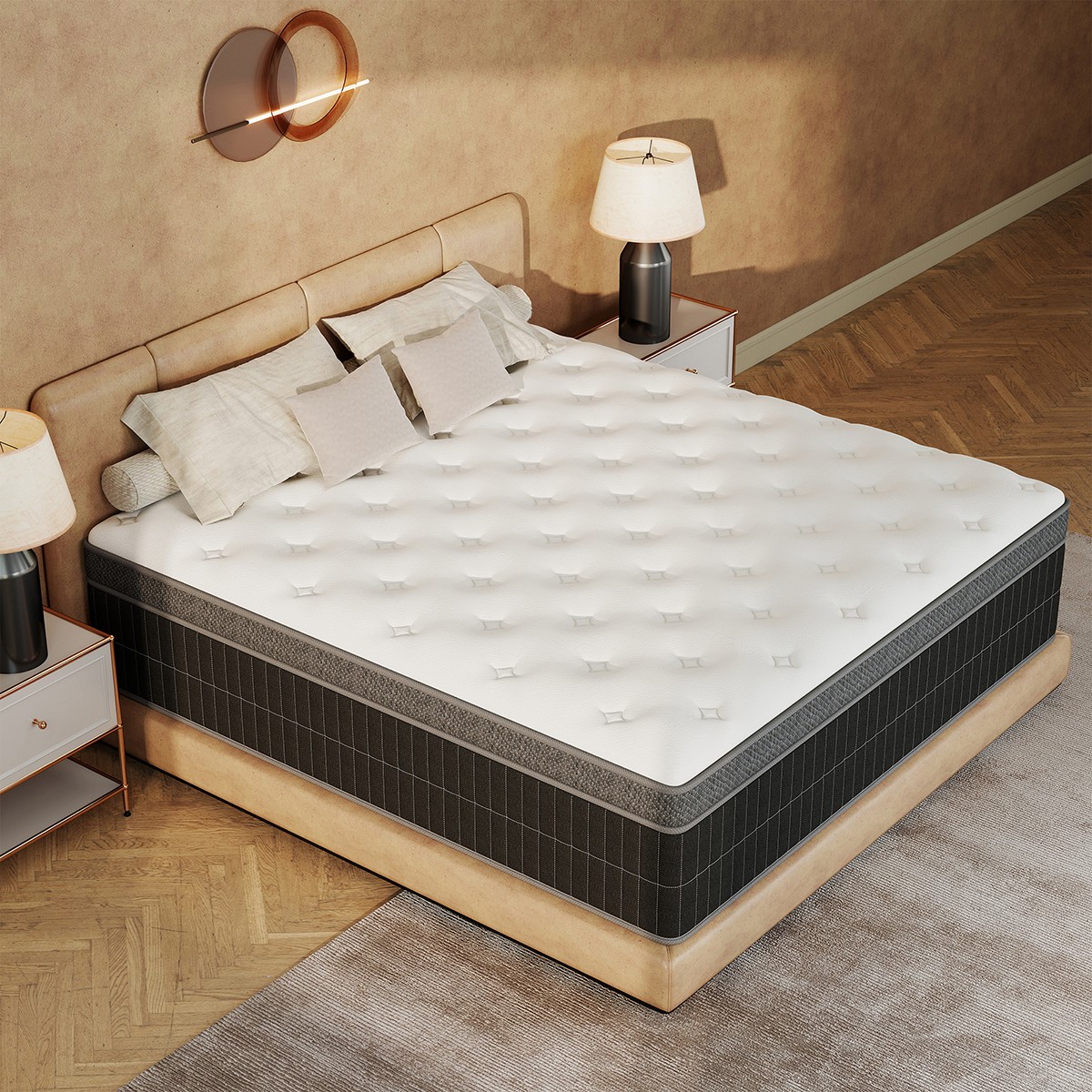 10″12″14″ Twin Full Queen King Mattress In A Box Gel Memory Foam Hybrid Spring