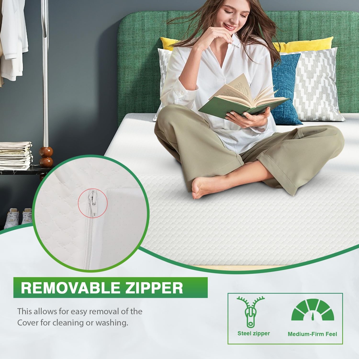 Twin-XL 12 Inch Gel Memory Foam Mattress Medium-Firm