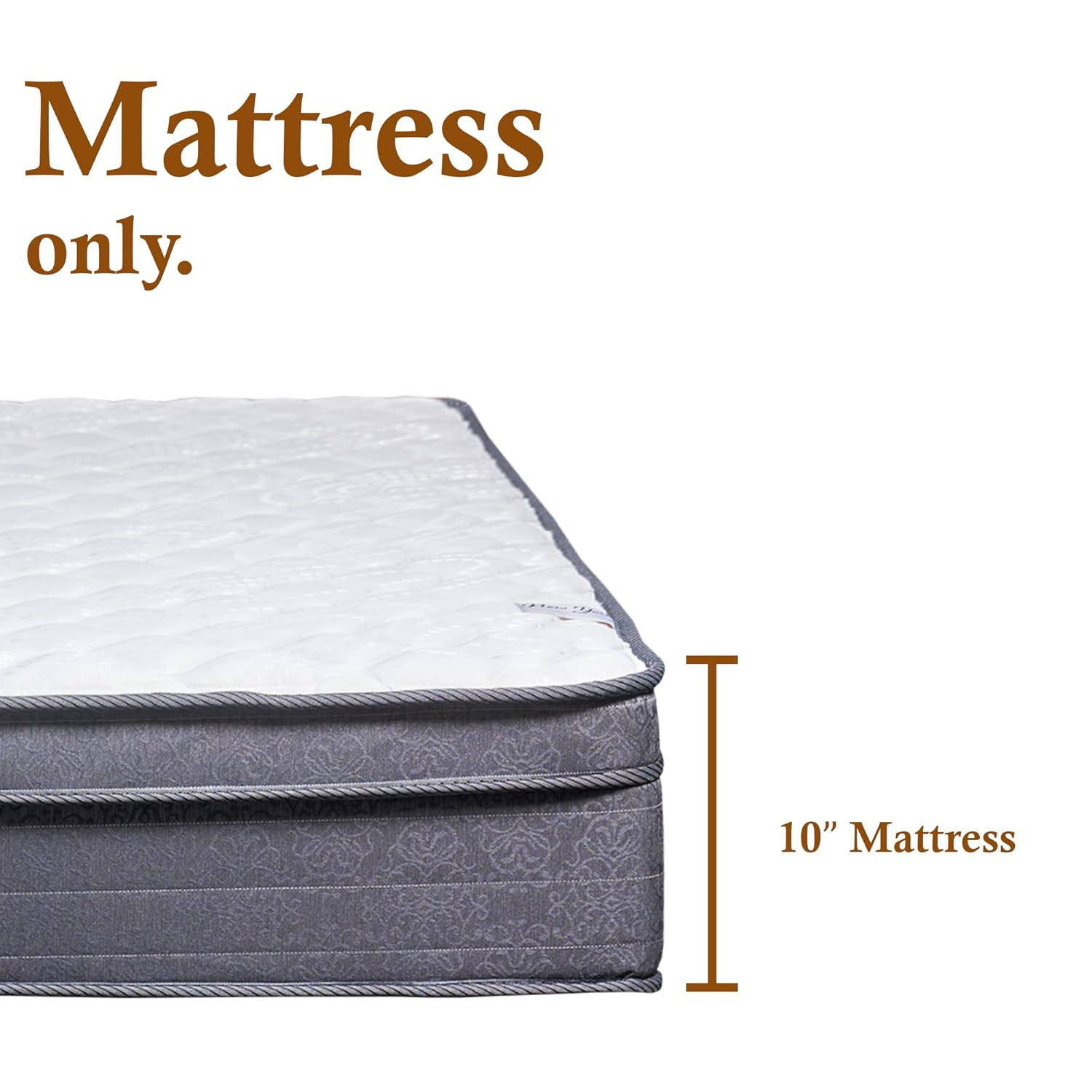 10-Inch Plush Hybrid Euro Top Mattress for Better Sleep & Back Pain Relief, Quee