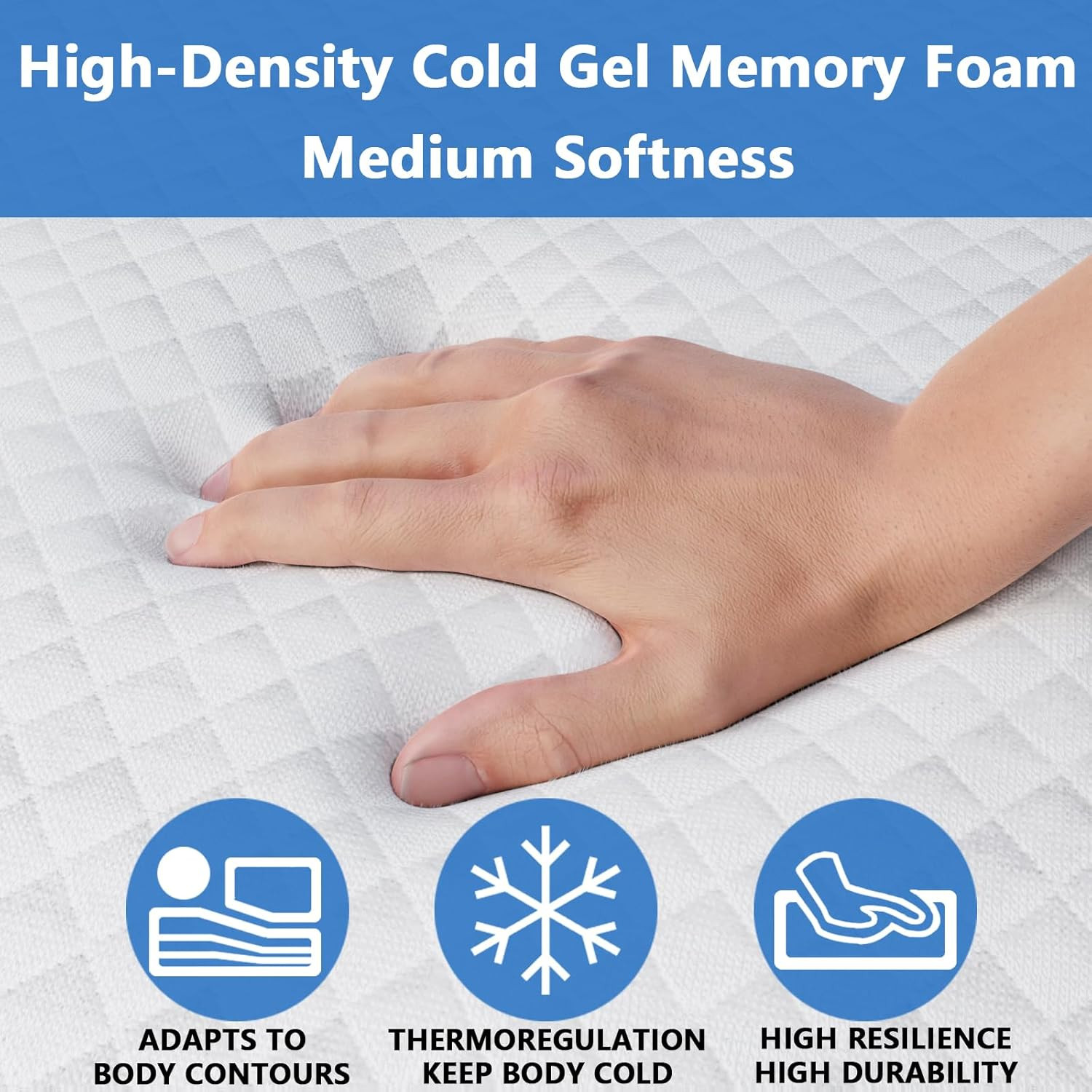4.5 Inch Cold Gel Memory Foam Mattress Replacement for Sleeper Sofa and Couch Be
