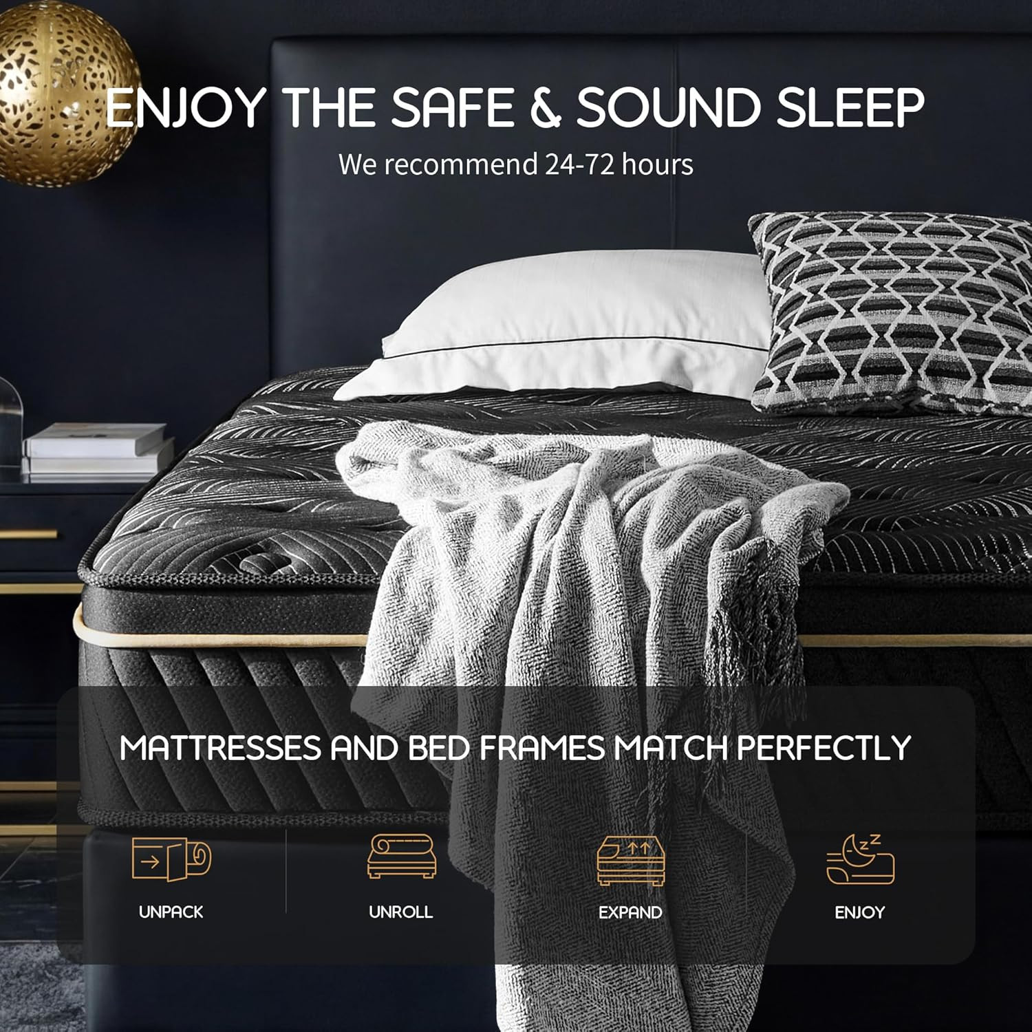 King Size 14” Hybrid Mattress – Gel Memory Foam & Pocket Spring Support