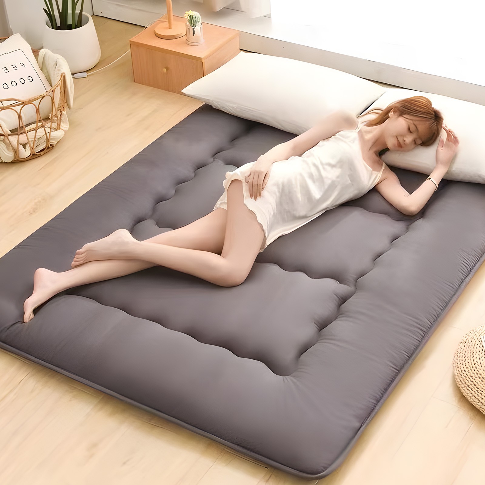 Japanese Sleeping Floor Mattress Foldable Roll Up Futon Tatami Mat for RV Home
