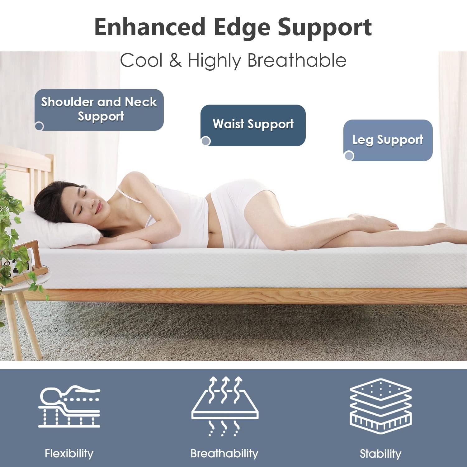 10 Inch Queen Memory Foam Mattress Fiberglass /CertiPUR-Certified/Bed-in-a-/C…