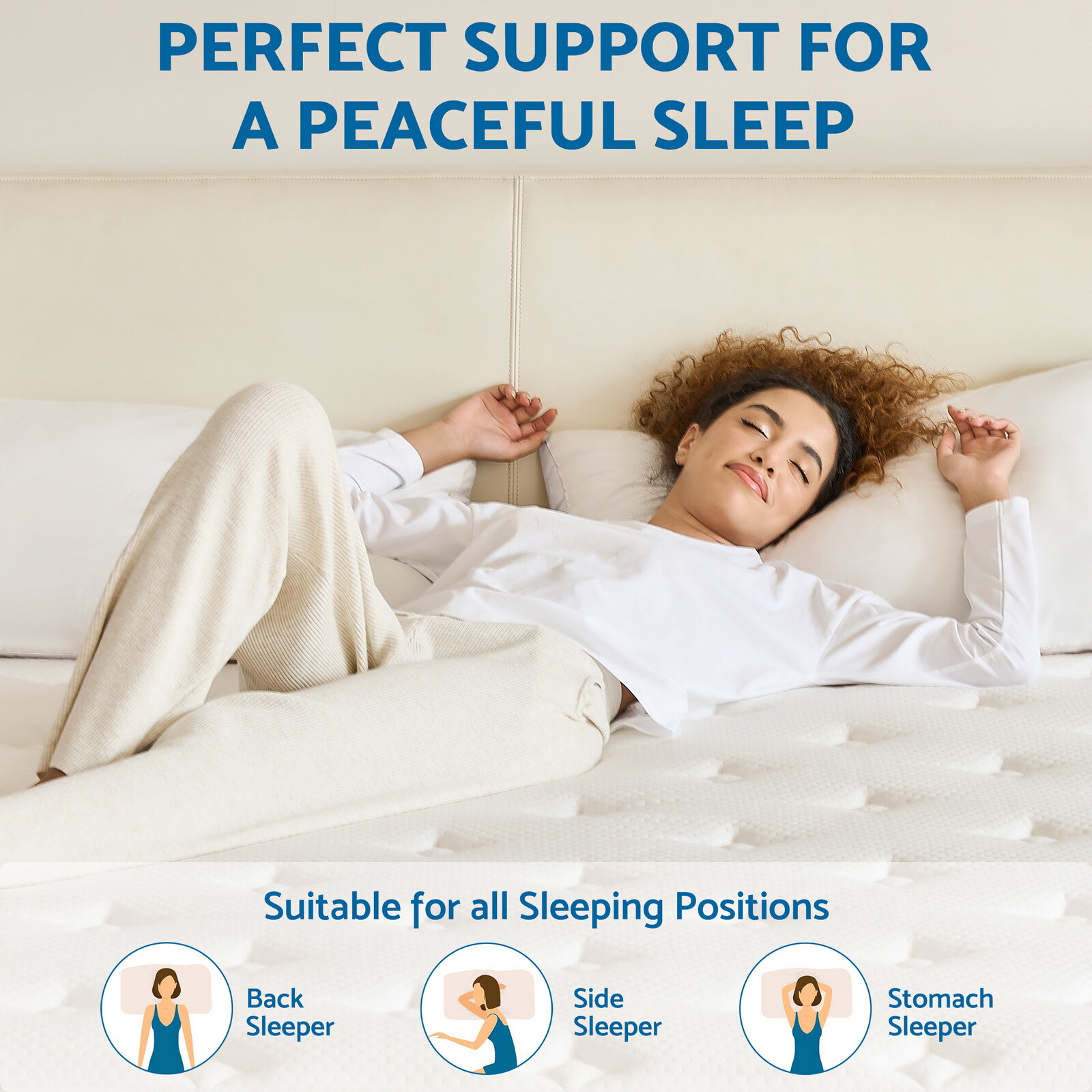 10″ 12″ 14″ Hybrid Spring Gel Memory Queen Mattress Twin Full King Size In A Box