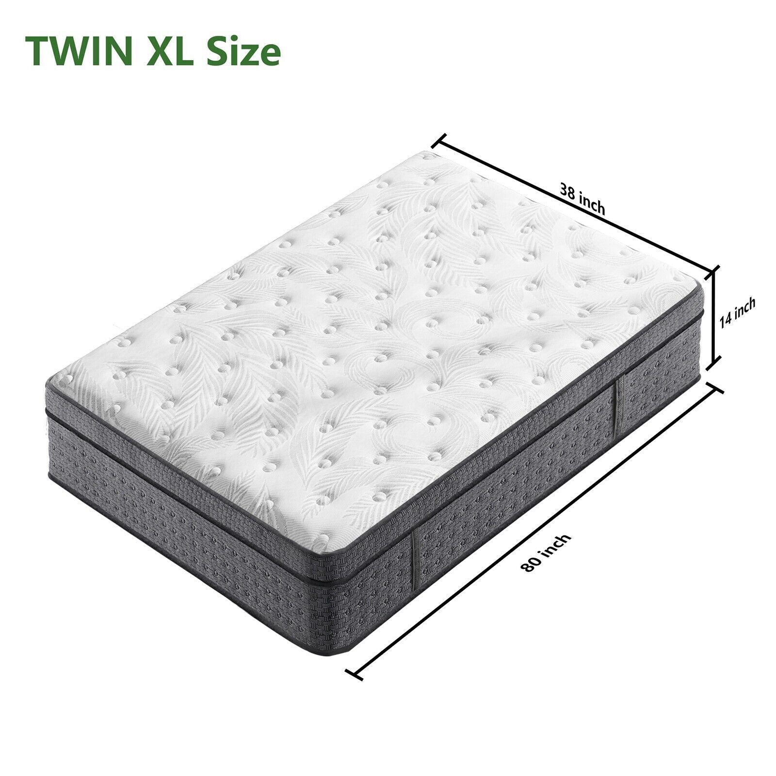 14″ Twin XL Mattress Cooling Gel Memory Foam Twin XL Spring Hybrid Mattress