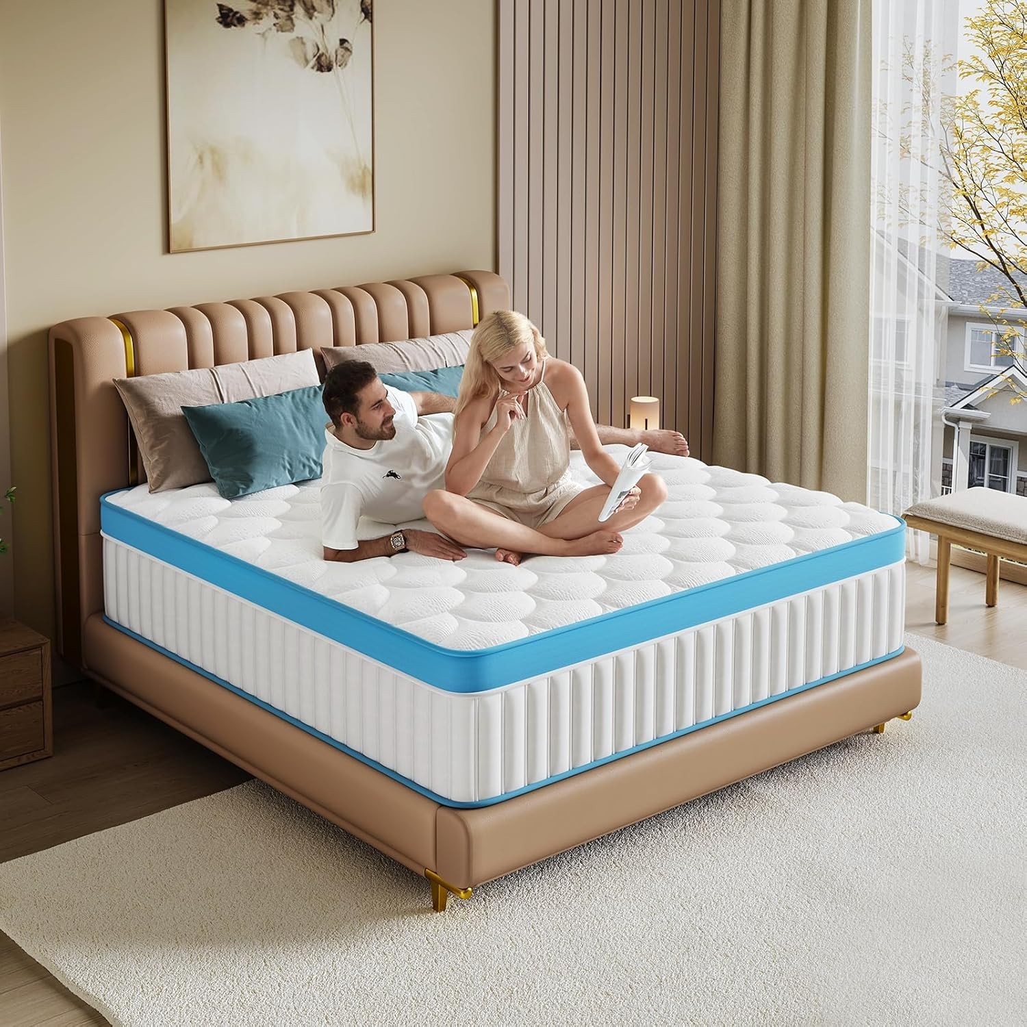 Queen Size Mattress 12 Inch Queen Mattresses Hybrid Memory Foam Individual Pocke