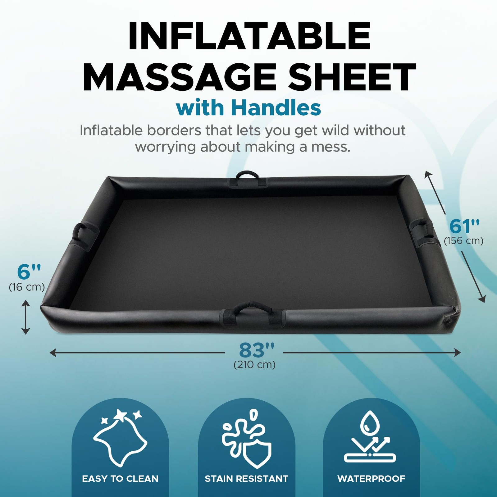 Inflatable Massage Self-inflating (No Handles), White With Black Borders
