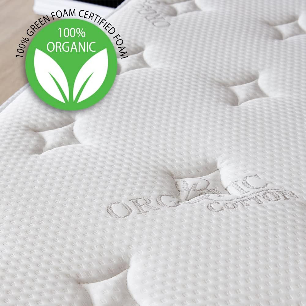 Full Size Mattress – 12 Inch Cool Memory Foam & Spring Hybrid Mattress with Brea