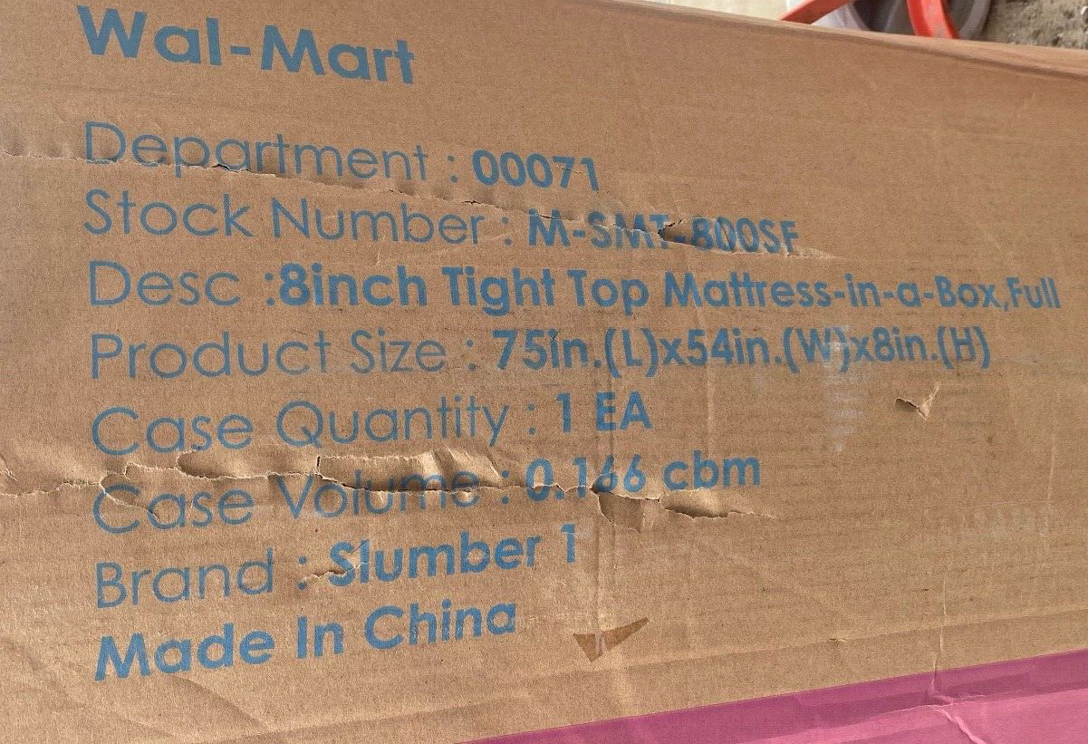 Full Size 8″ Tight Top Mattress in a box Slumber 1 Bed Mattress 75L X 54W X8H