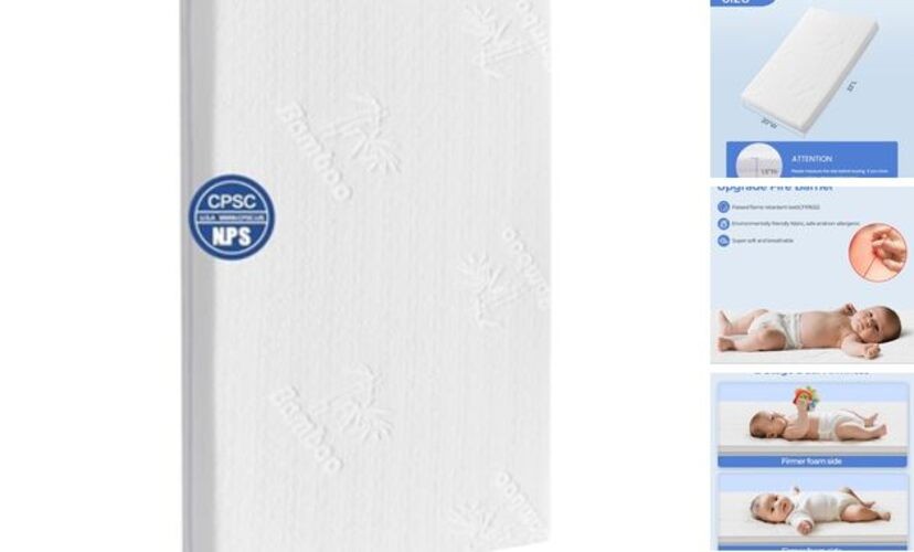 33×20 Bassinet Mattress for MikaMicky: 2″ Thick Dual Sided Gel Memory Foam