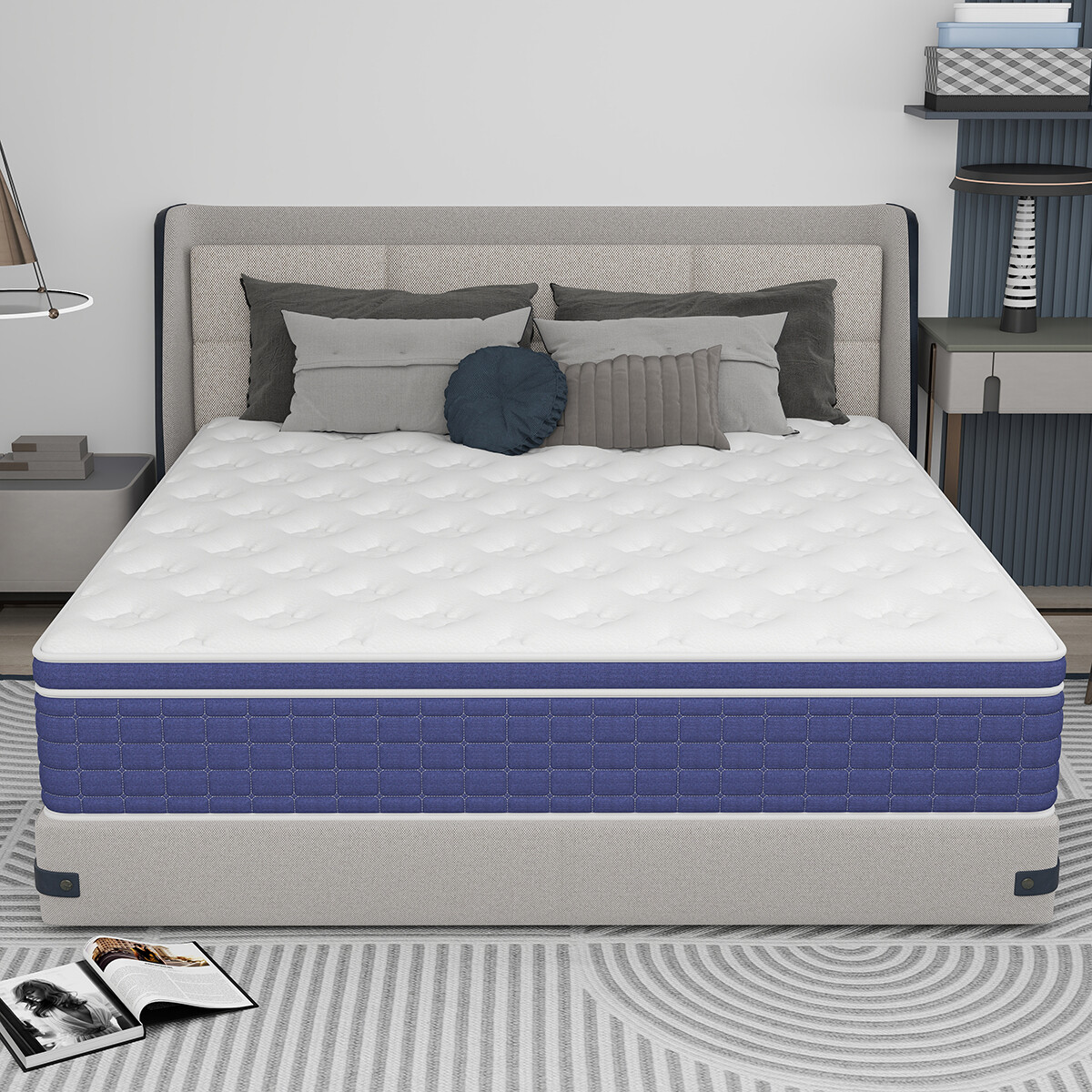 12/14 Inch Gel Memory Foam Mattress Twin Full Queen King Size Hybrid Spring Bed
