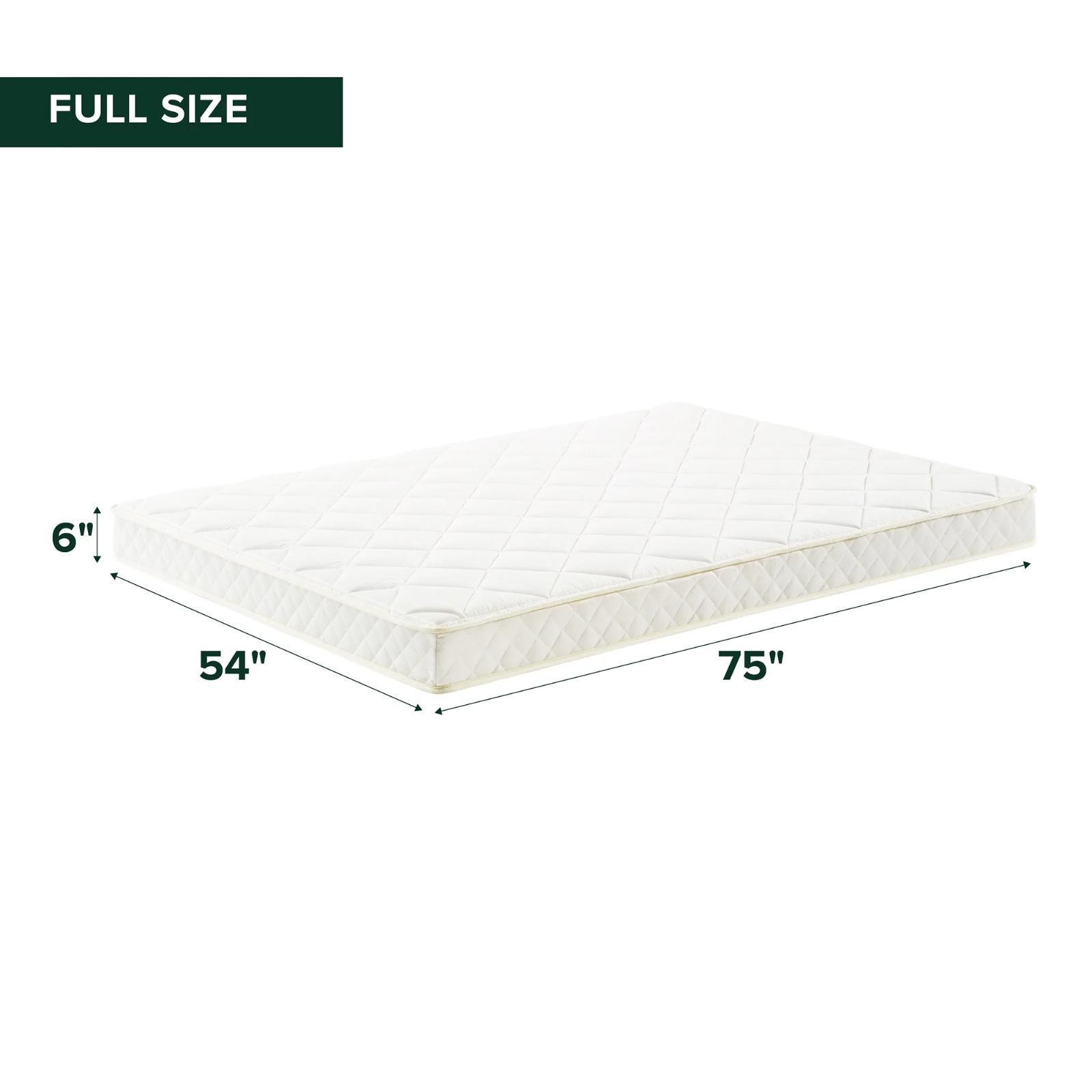 6″ Full Size Zinus Slumber 1 Hybrid Foam And Innerspring Mattress In A Box