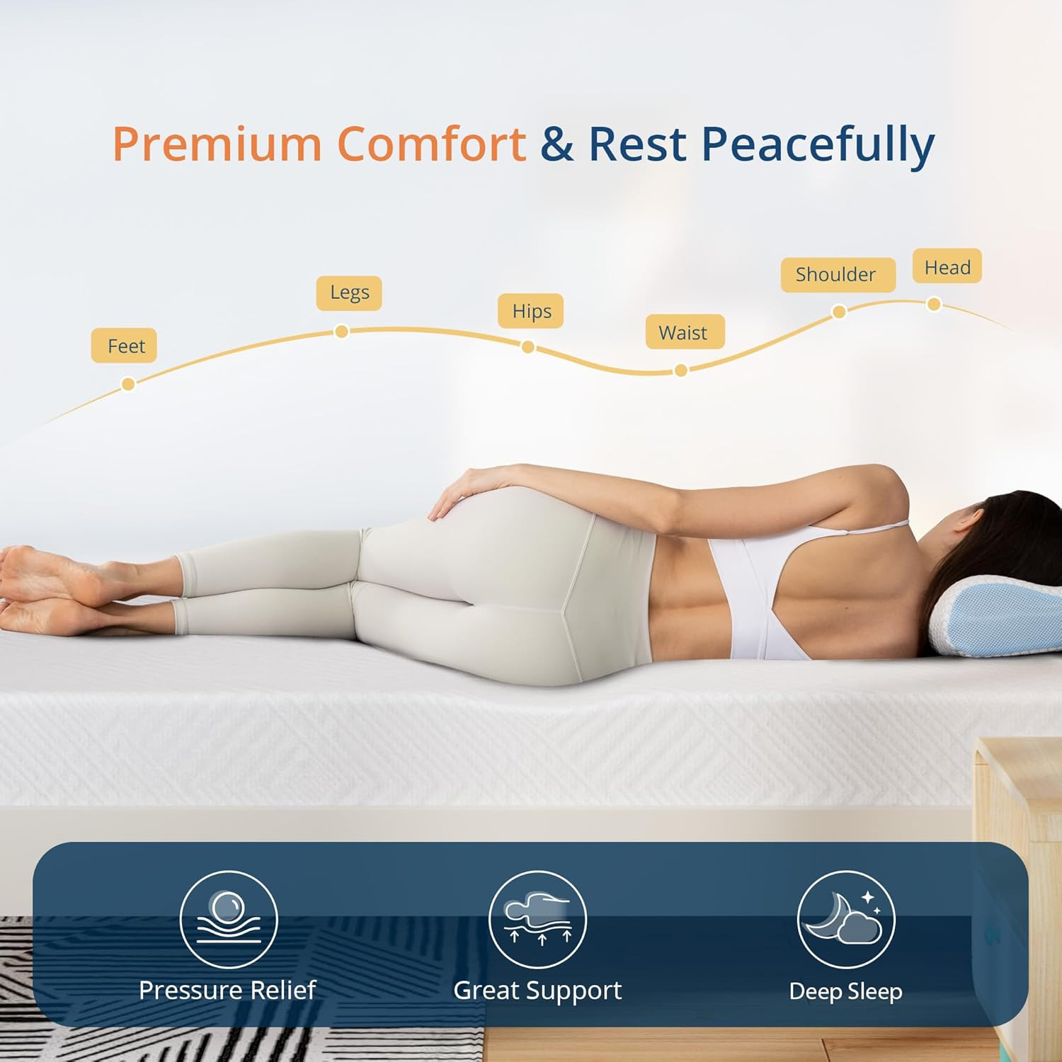 EGOHOME 5″ Green Tea Gel Memory Foam Twin Mattress – Medium Firm, Made in USA