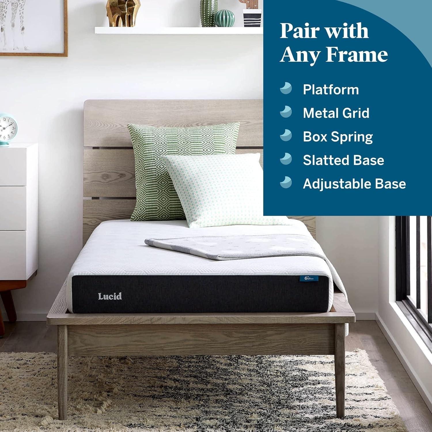 Hypoallergenic 6 Inch Twin XL Gel Memory Foam Mattress – Fresh & Firm Support
