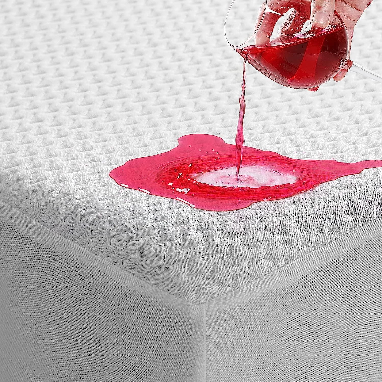TASTELIFE King Size Waterproof Mattress Protector, 3D Air Fabric King, White