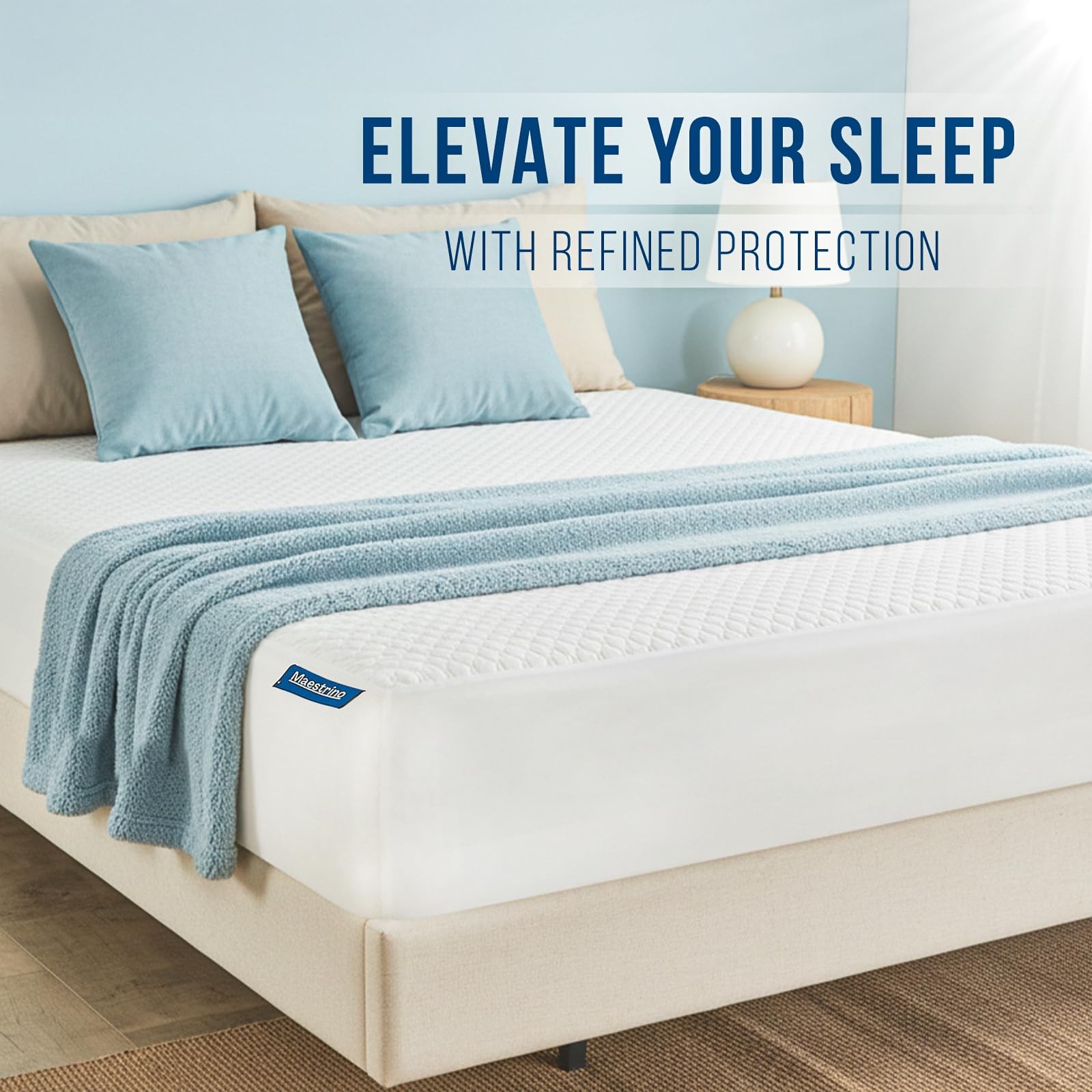 Luxury California King Size Tencel Waterproof Mattress King, White