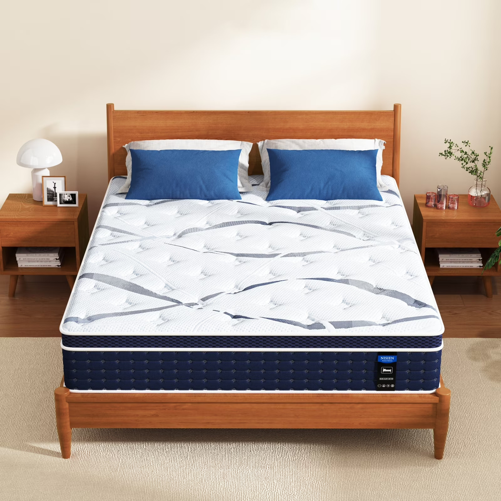 10″ Colchones FULL Size 10 Pulgadas Espuma Memory Foam Hybrid Mattress Modern
