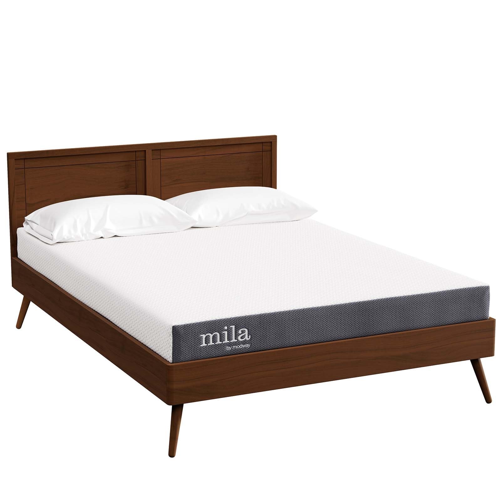 Modway Mila 6″ Modern Style Memory Foam Full Mattress in Gray