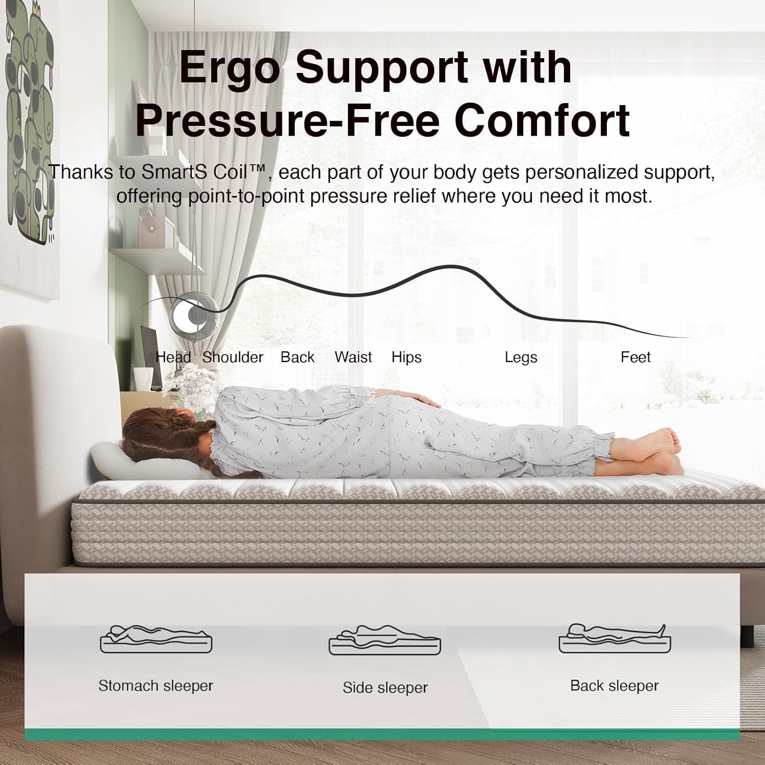 8 Inch Twin XL Mattress with SmartS Coil | Pressure Relief for Growing Bodies