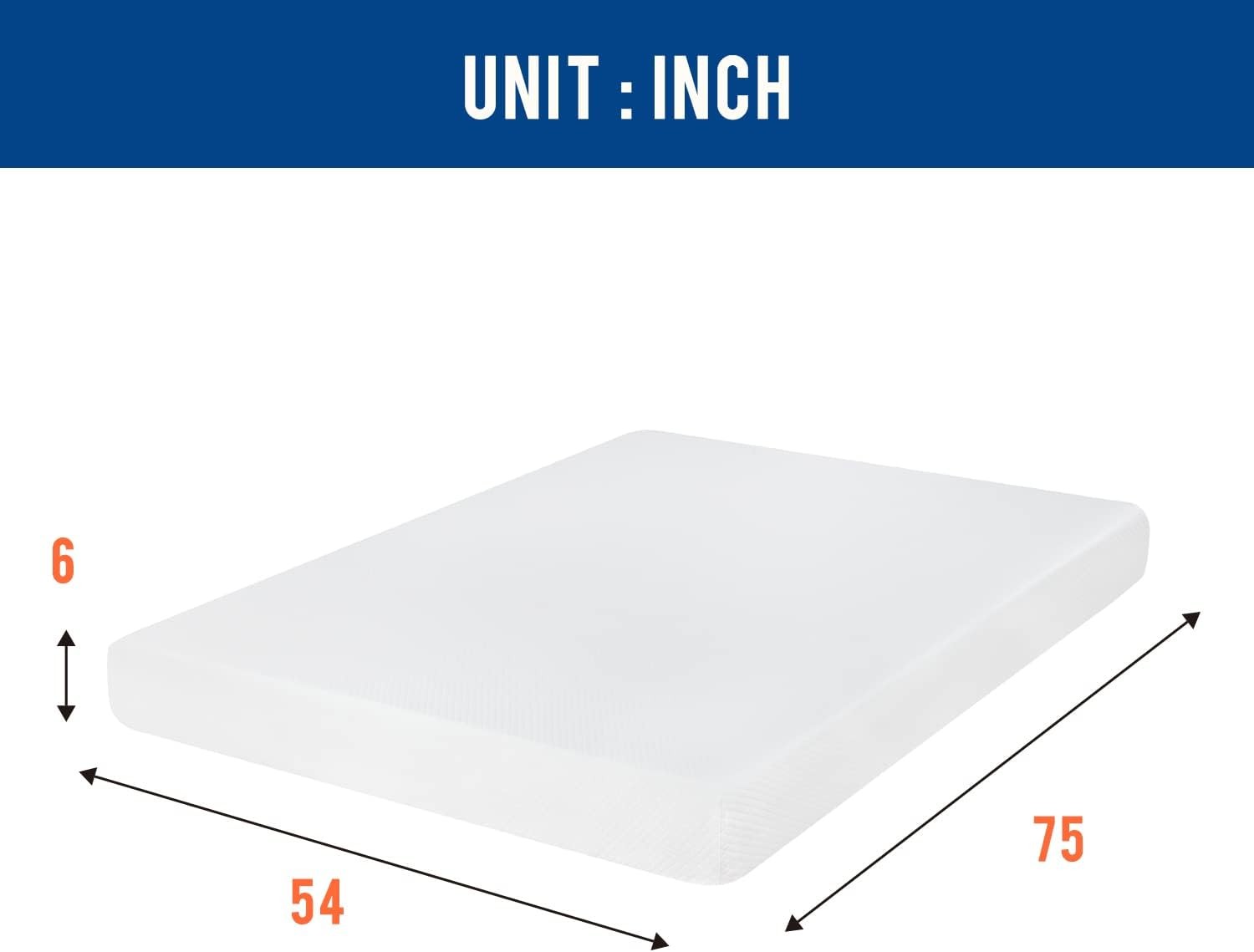 6 Inch Full Mattr, Medium Firm Base Fo, Breathable & fortable