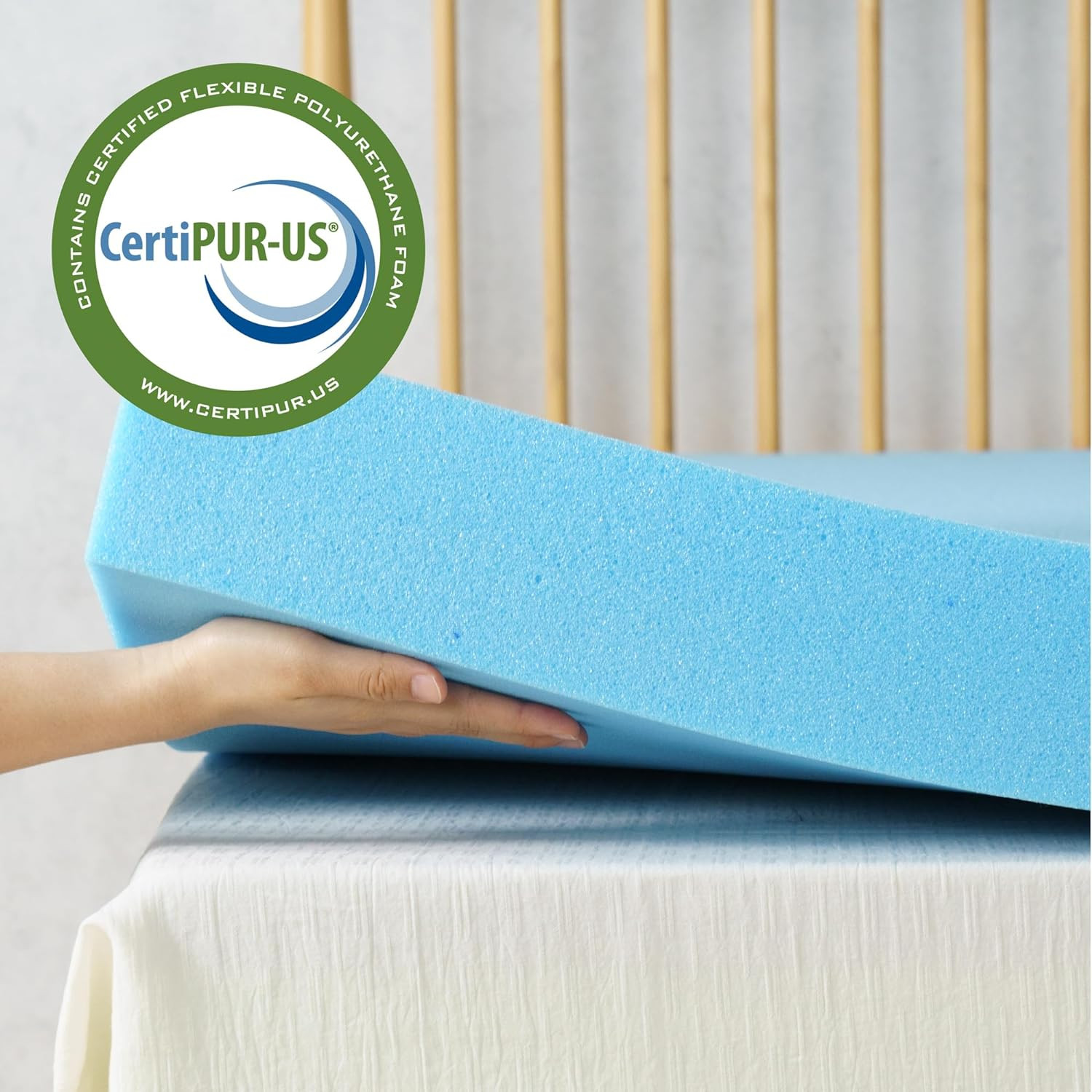 3″ Green Tea Cooling Gel Memory Foam Mattress Topper – Queen Size