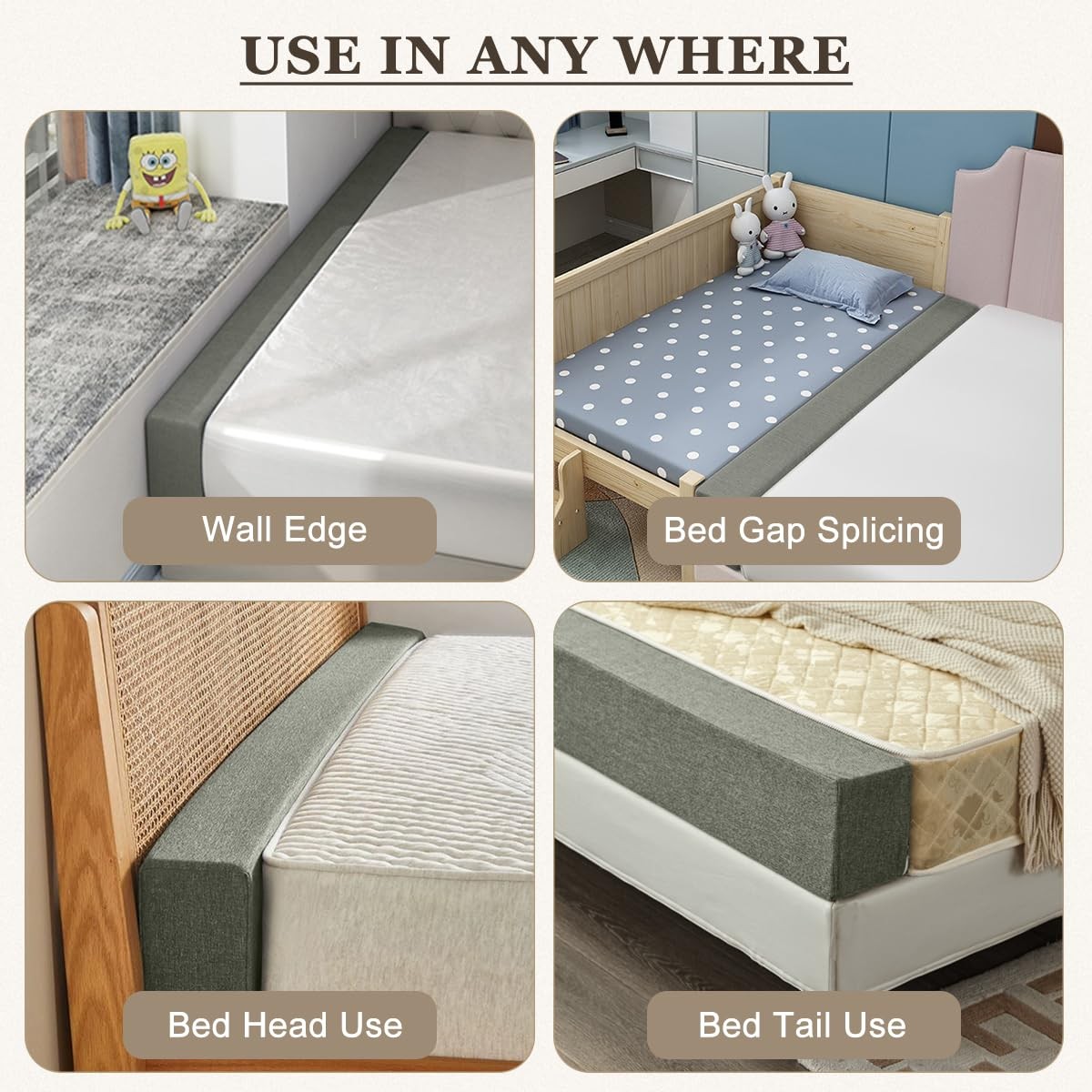 Bed Gap Filler/Mattress Space Filler, Mattress Extender for Twin/Full/Queen/K…