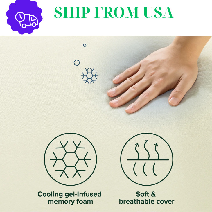 Zinus Gel Airflow 8″ Full Tight Top Medium Memory Foam Mattress New US.