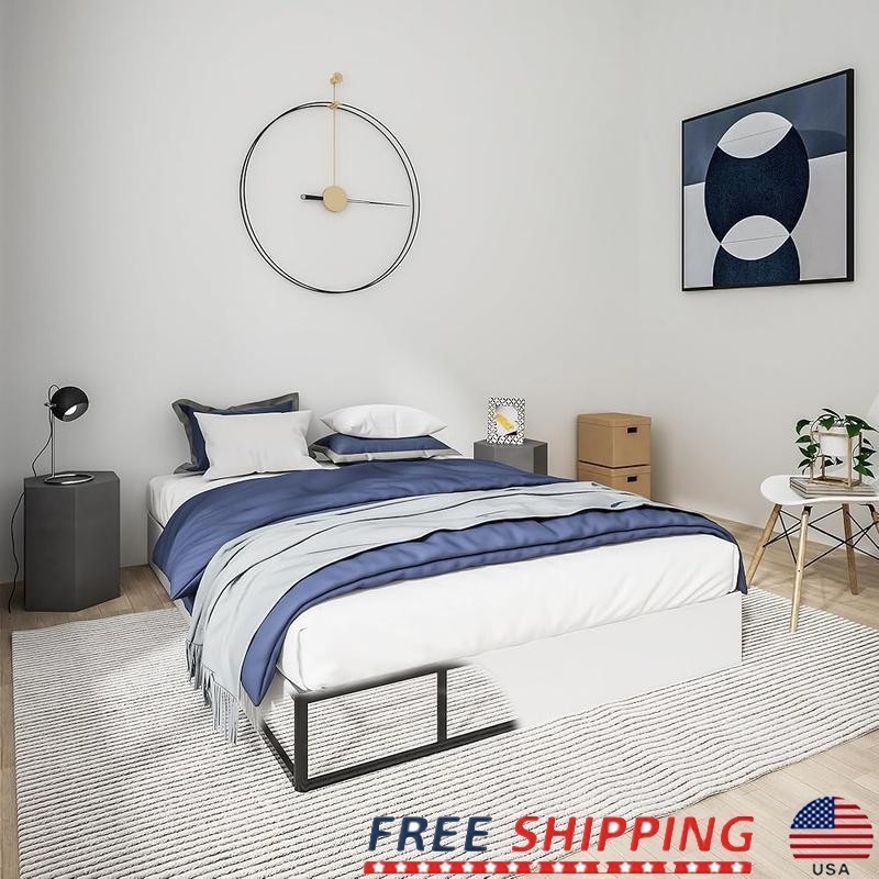 Queen Box Spring 9 In High Heavy Duty Metal Easy Assembly Noise Free Non Slip