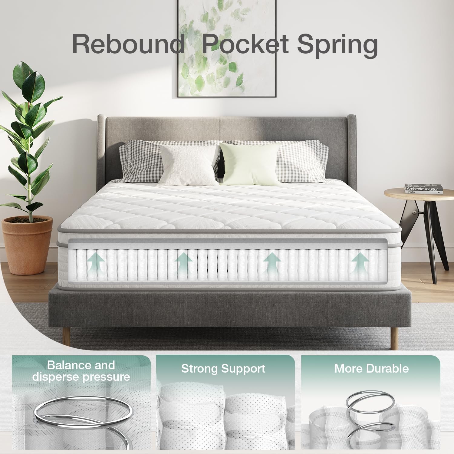10 inch Full Mattress, Hybrid Mattress Full Size with Comfortable Foam & Indi…